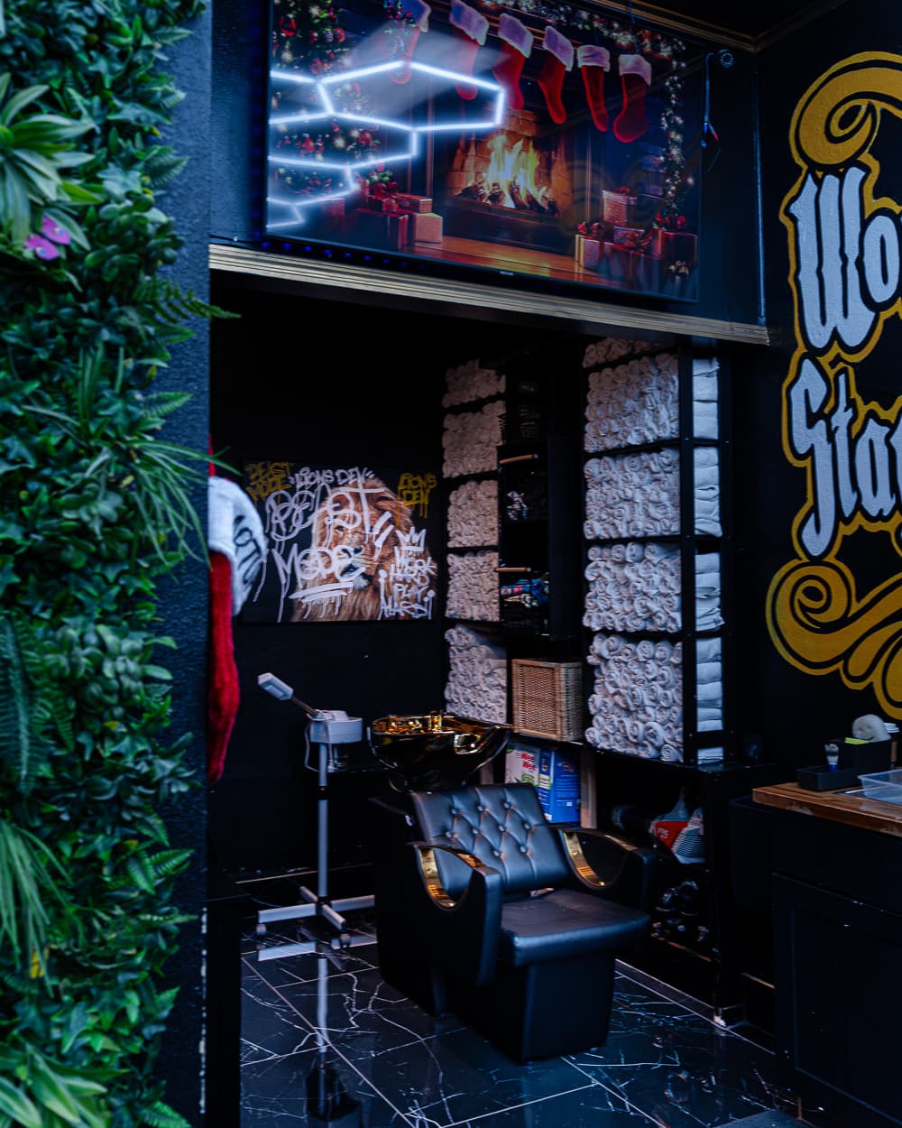 Lion's Den Shave Parlor — San Mateo interior