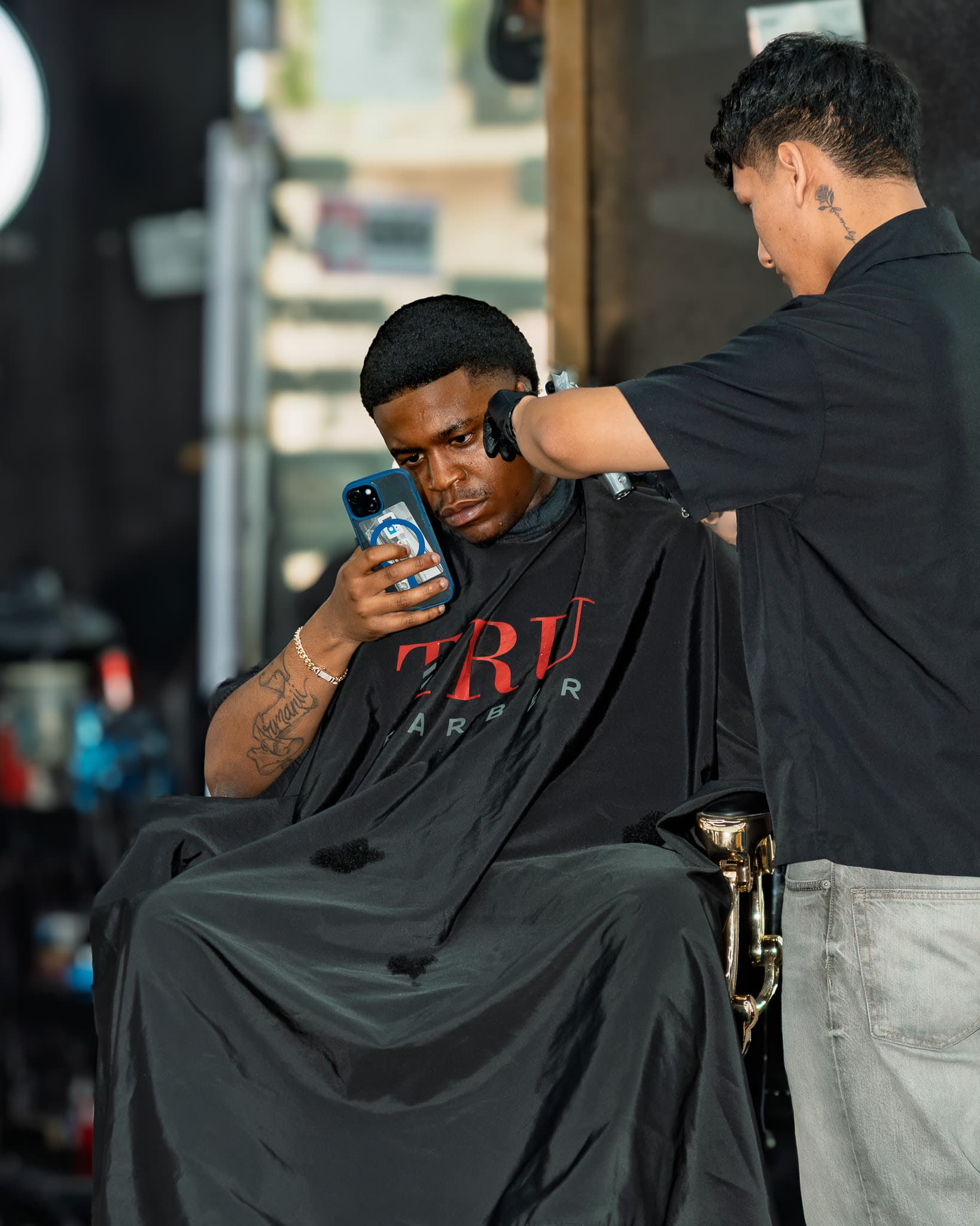 Traditional barbering at Lion's Den Shave Parlor