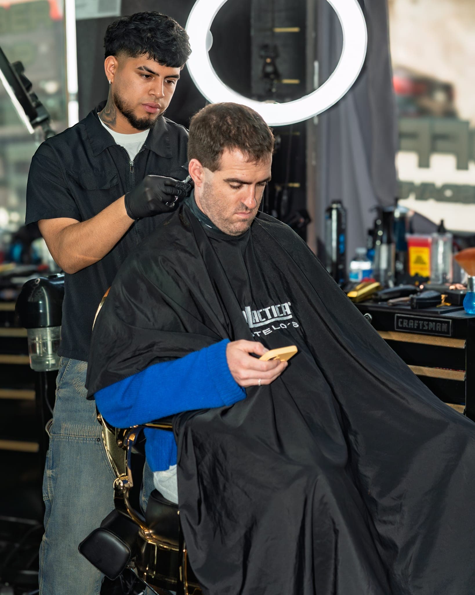 Haircut detail at Lion's Den Shave Parlor