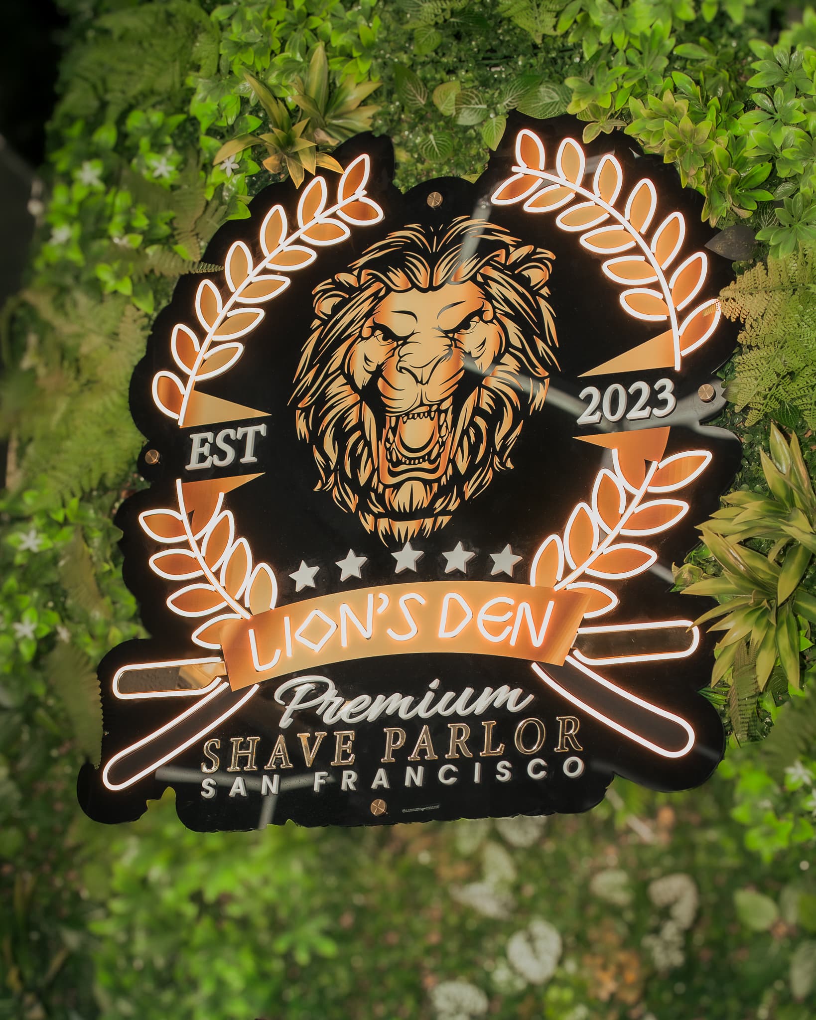 Lion's Den barbershop interior